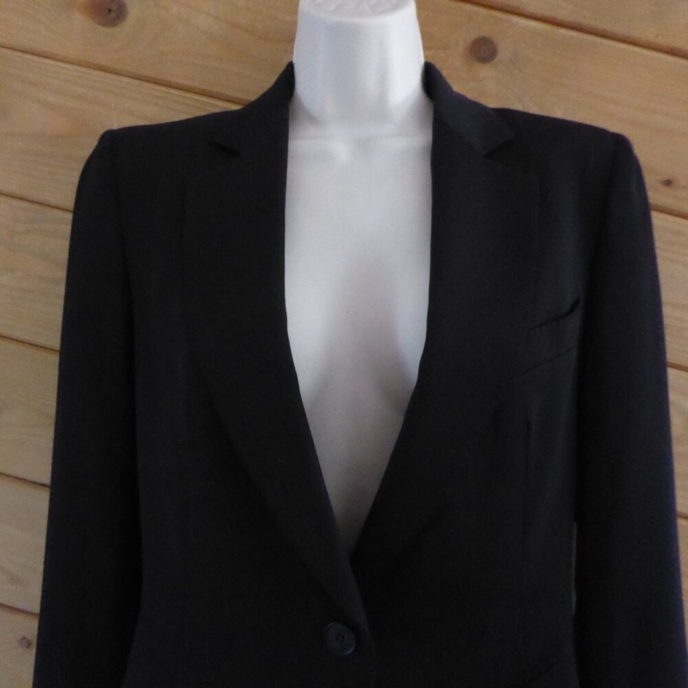 Donna Karan Solid Black Wool Blend Lined Basic Of… - image 2